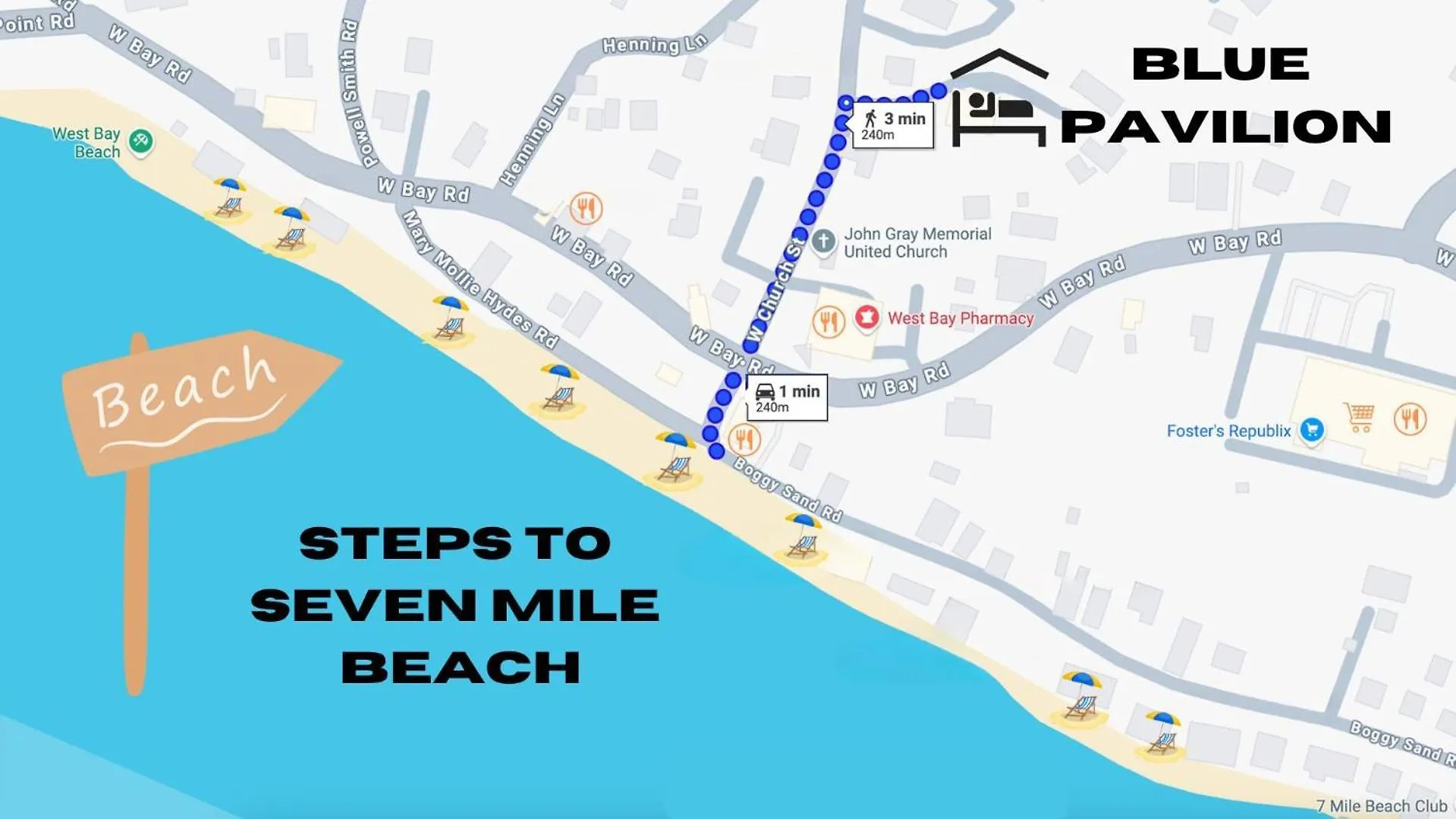 Suite 4, Blue Pavilion - Steps To Beach - Car, Value, Service West Bay Cayman Islands